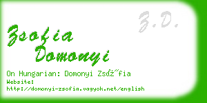 zsofia domonyi business card